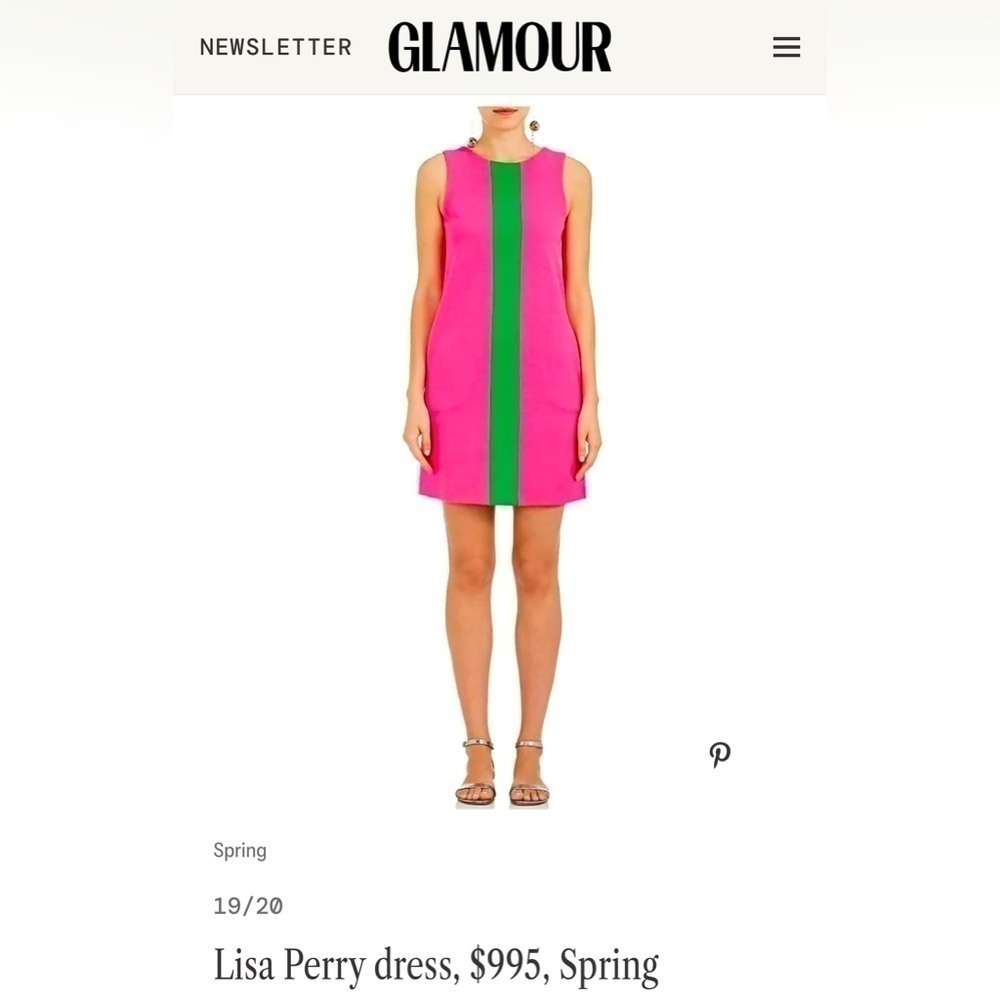 Lisa Perry Barney’s New York 100% Wool Sweater Shift Dress Size 0 Pink & Green - Picture 4 of 13